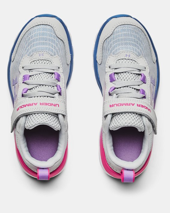 Girls' Pre-School UA Assert 9 AC Running Shoes, Gray, pdpMainDesktop image number 2